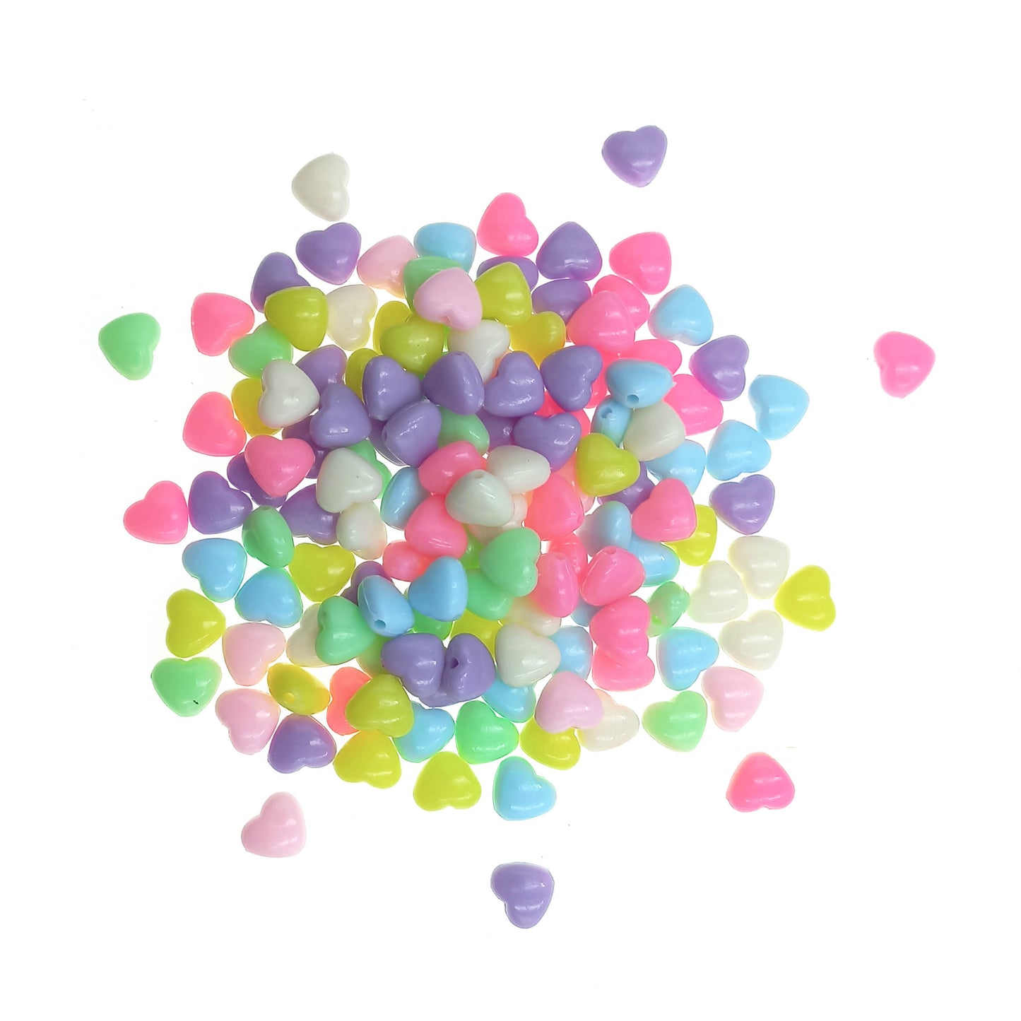 Cuentas de Plástico Corazón Chico 8x9mm - Bisuteria