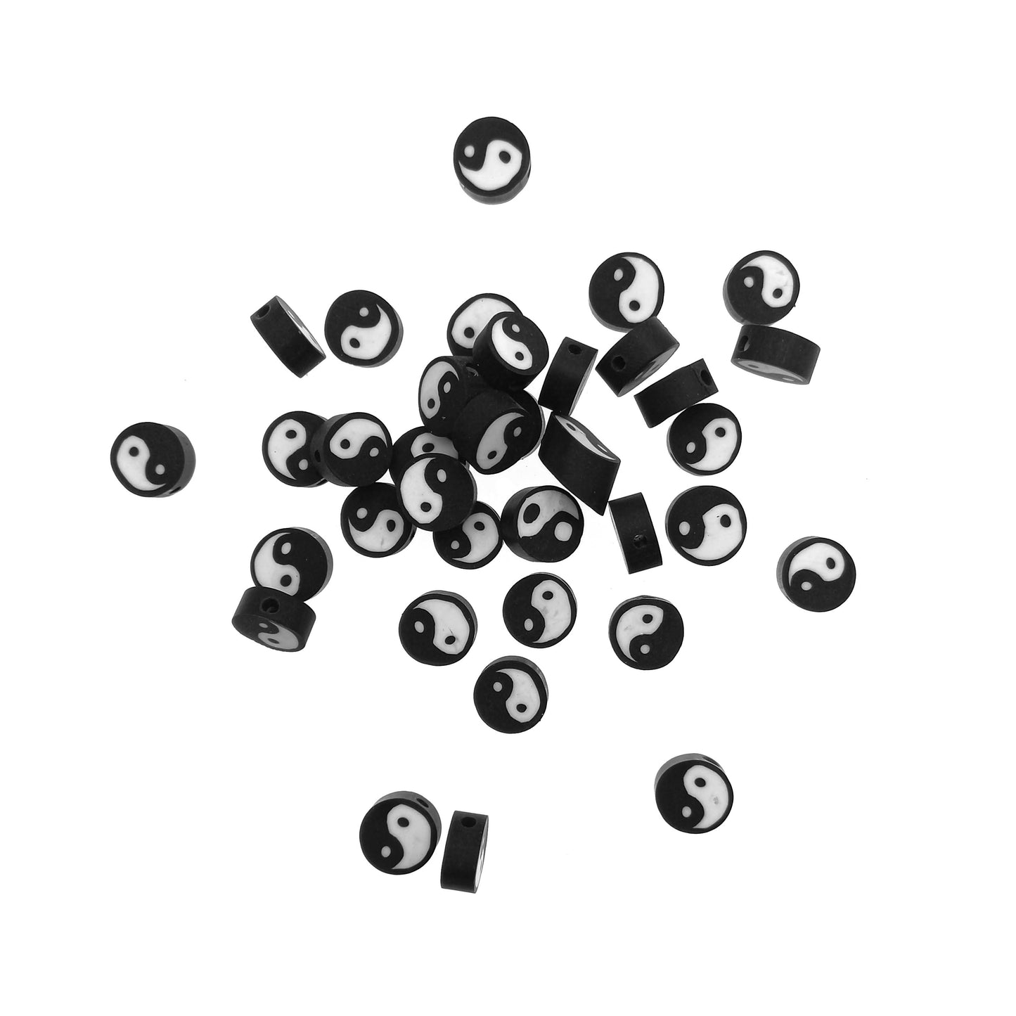 Cuentas de Fimo Ying Yang - Bisuteria