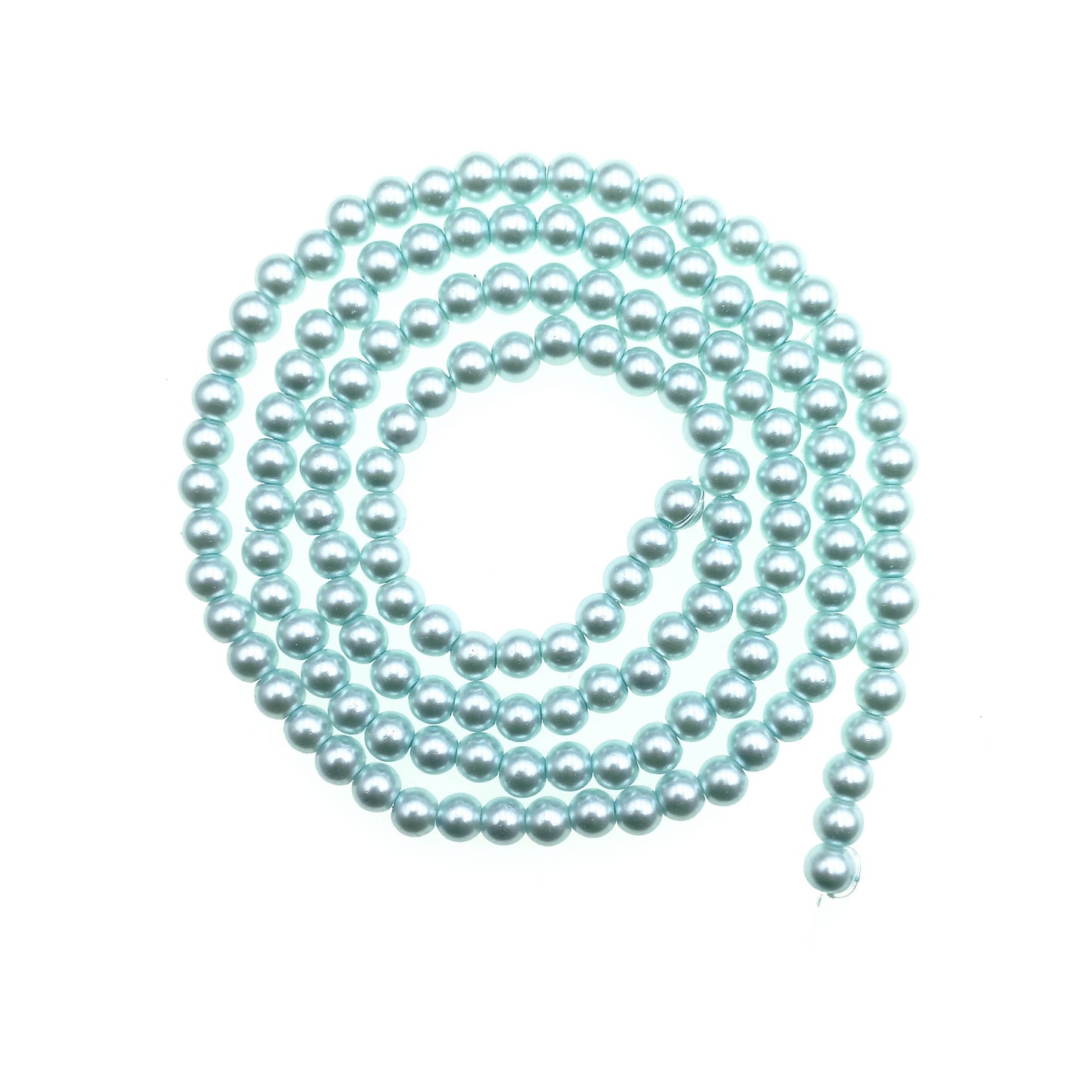 Tira Perla 6mm Celeste 77 cm aprox - Bisuteria