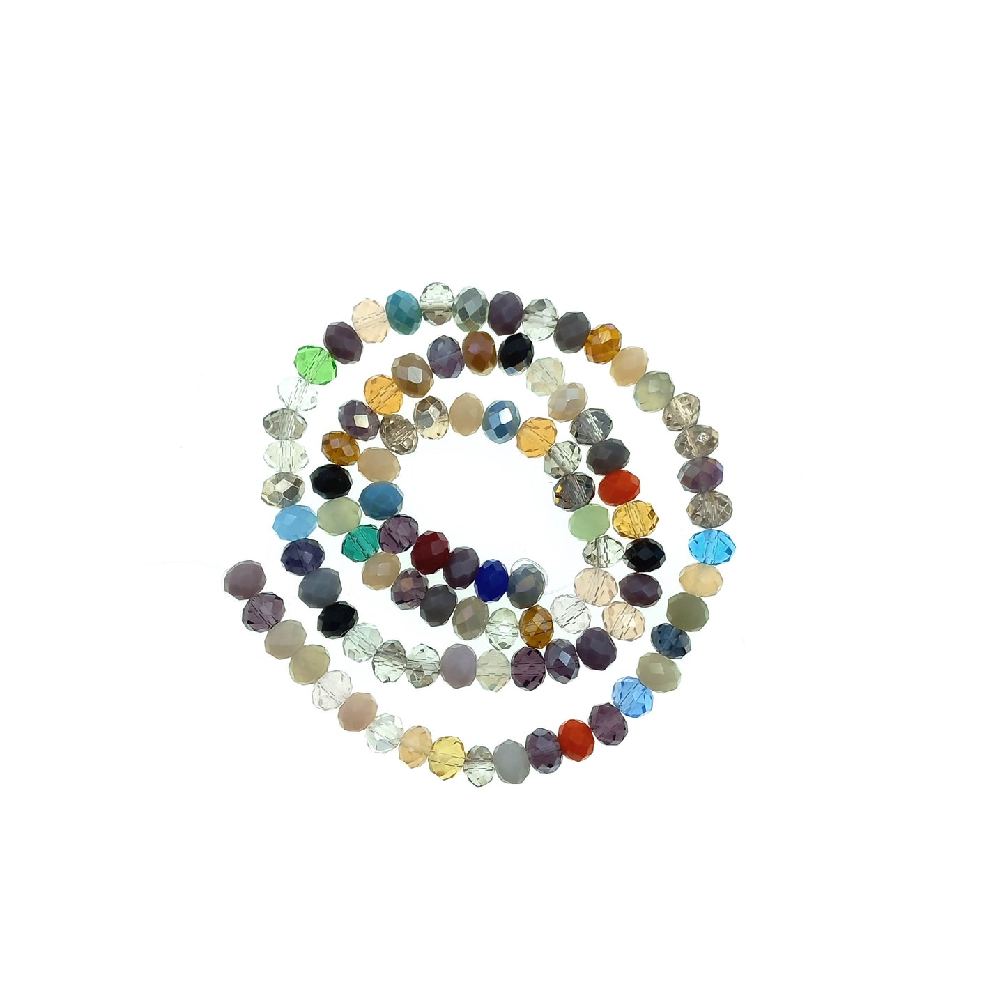 Tira Cristal Facetado Rondelle 6x4mm Multicolor 90 uds aprox - Bisuteria