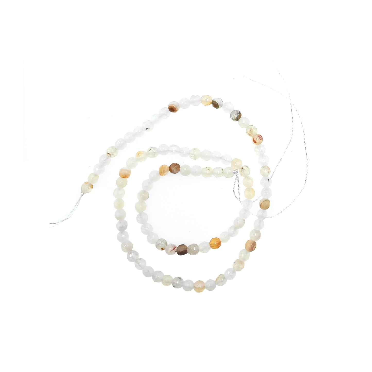 Tira Piedra Agata 4mm Transparente Beige