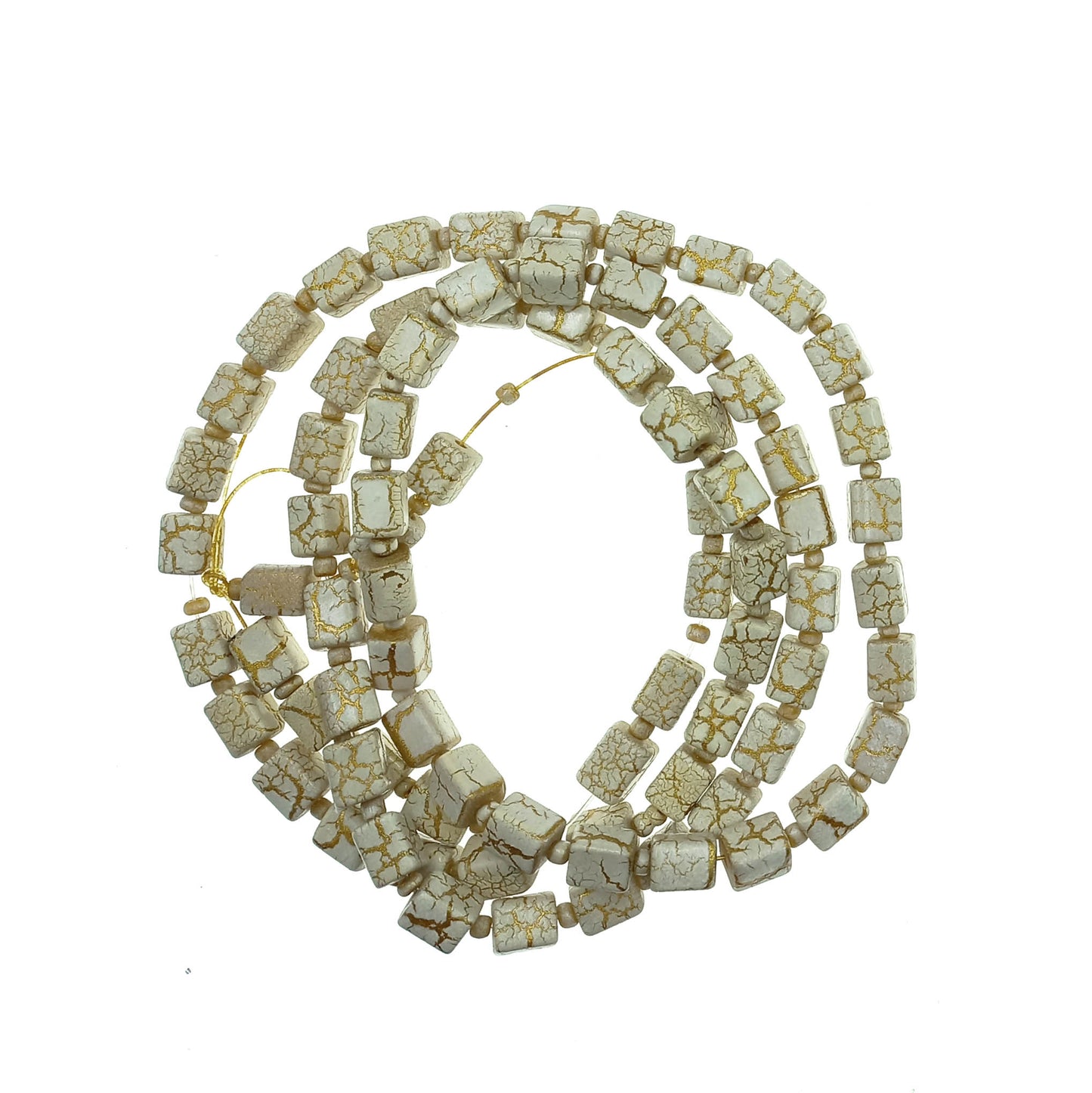 Tira Rectangular Marmolado Crema Dorado 6x8mm 80uds aprox