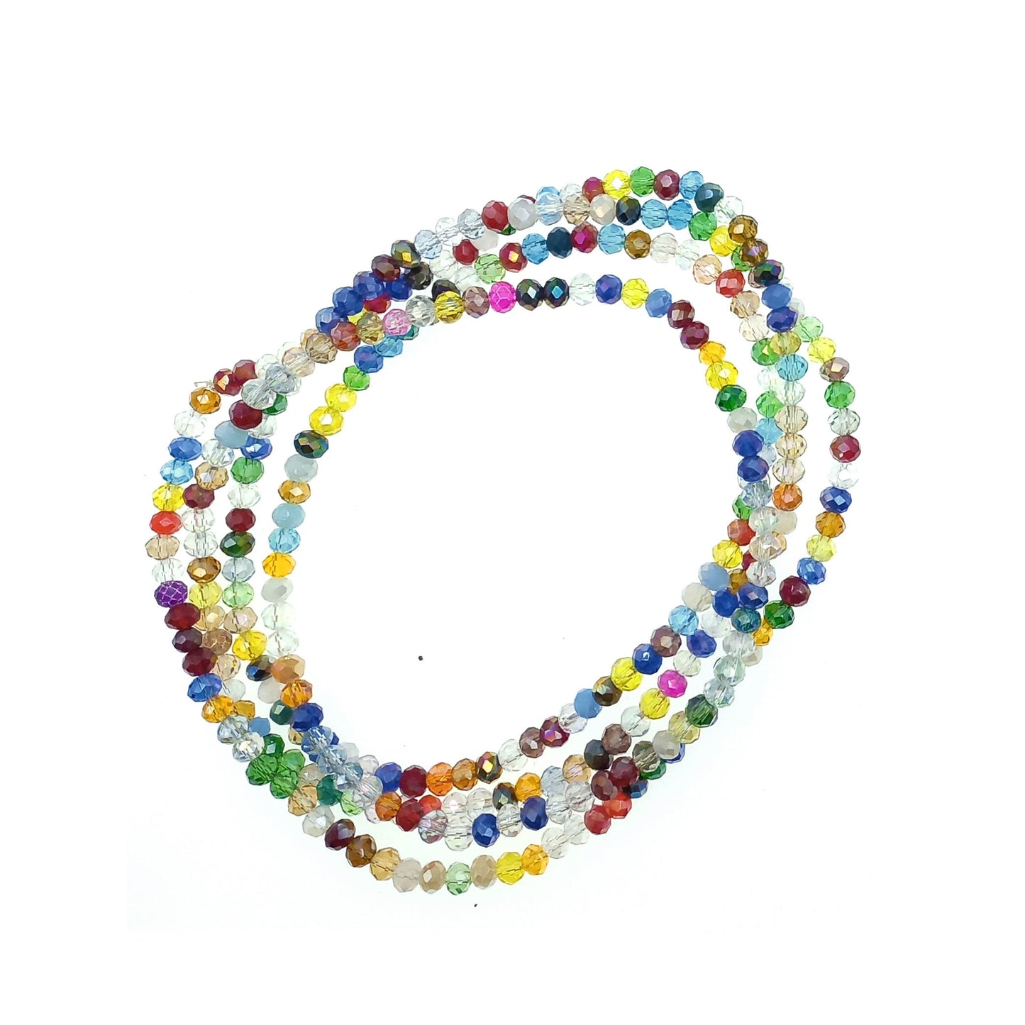 Tira Cristal Facetado Rondelle 4x3mm Multicolor 288uds aprox