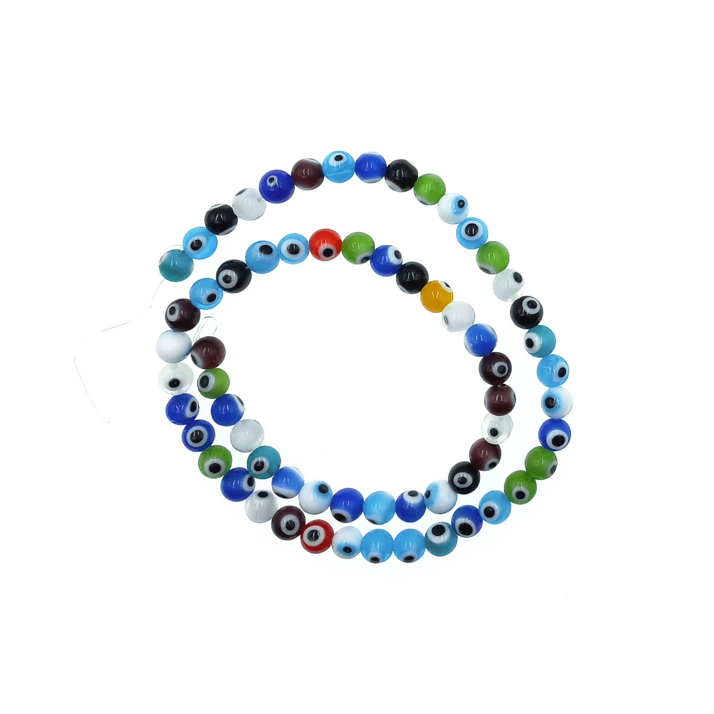 Tira Ojo Turco de Vidrio 6mm 64uds aprox Surtido