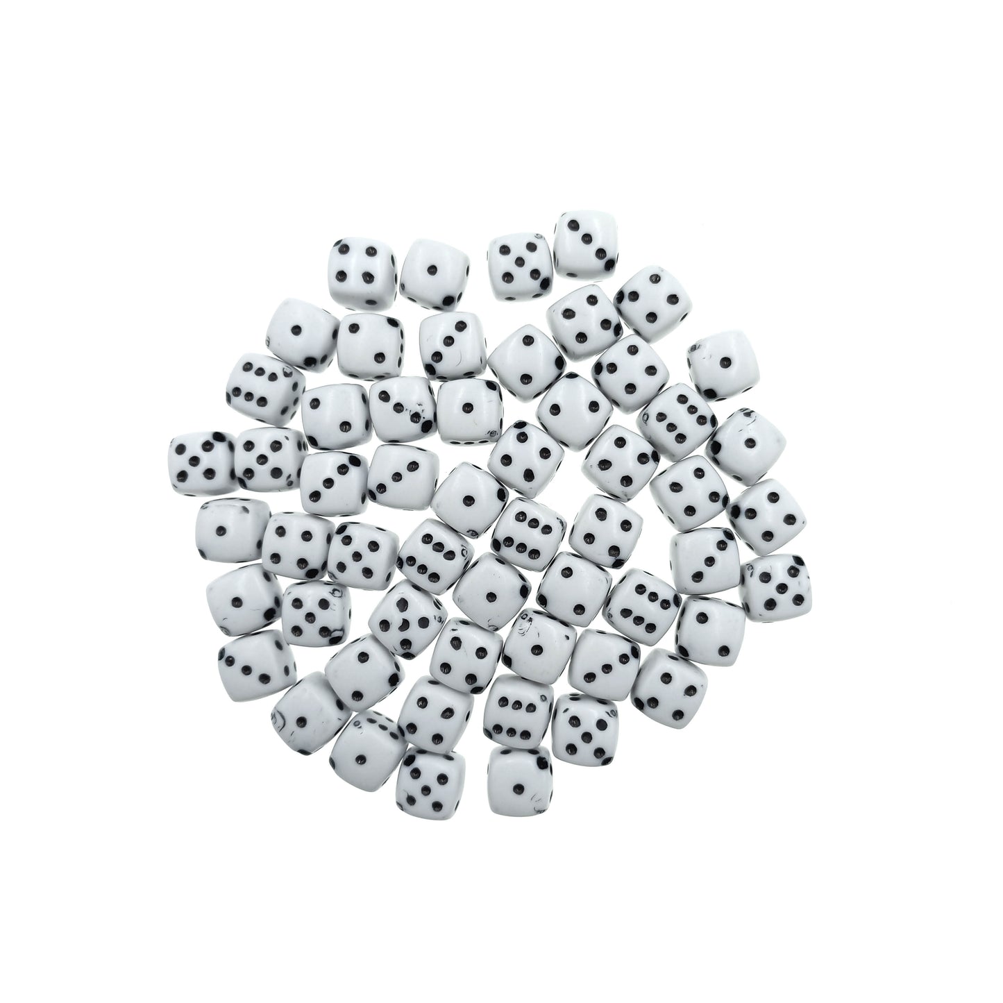 Cuentas Dados Blanco de Bisutería 8mm