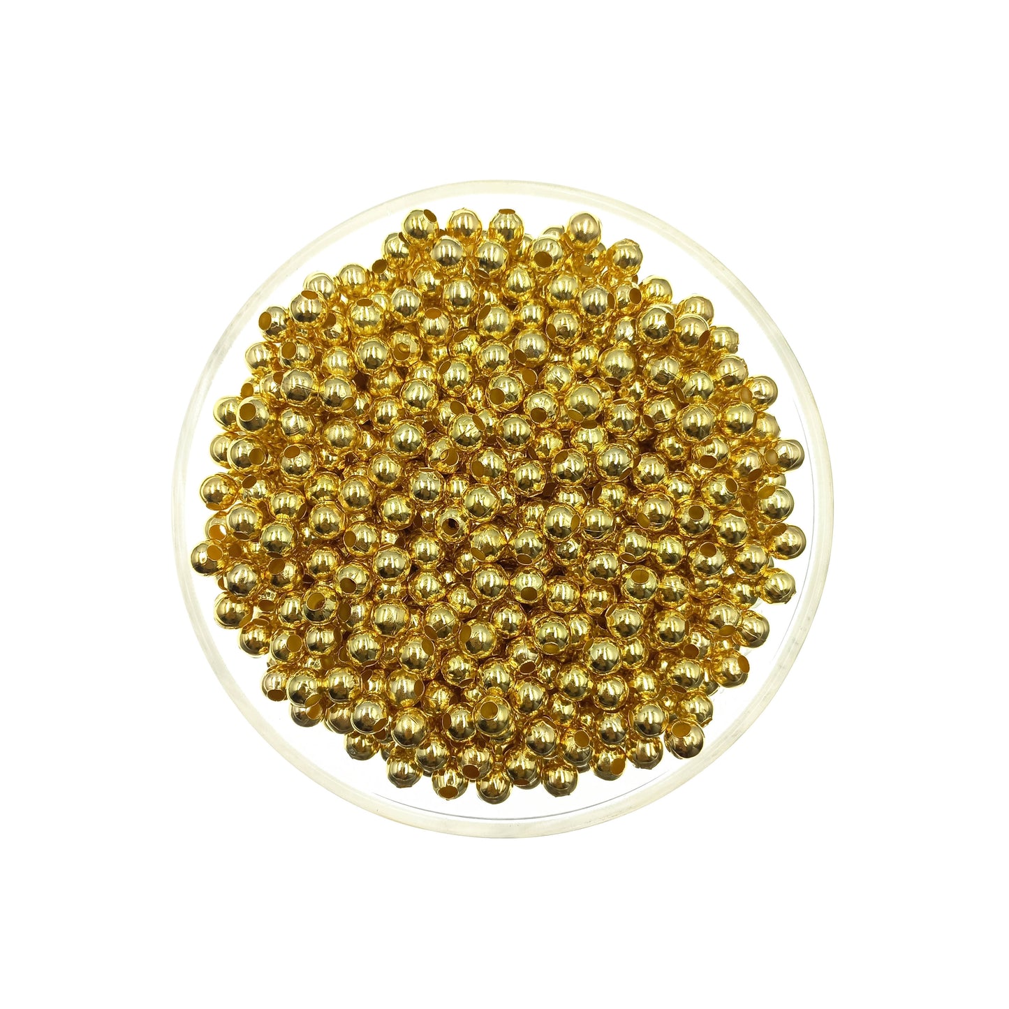 Espaciador Bolitas Redondas de Metal Color Dorado - Bisuteria