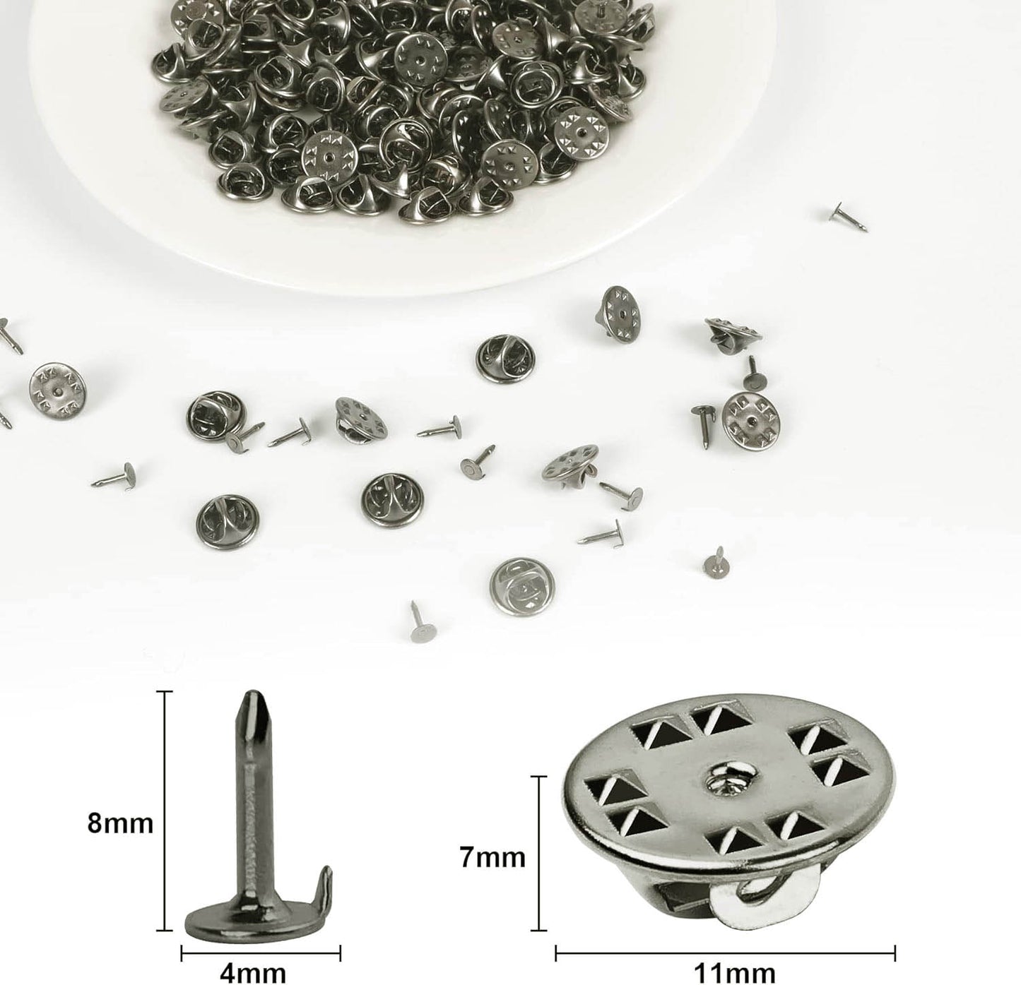 broche pin plateado oscuro prendedor pines