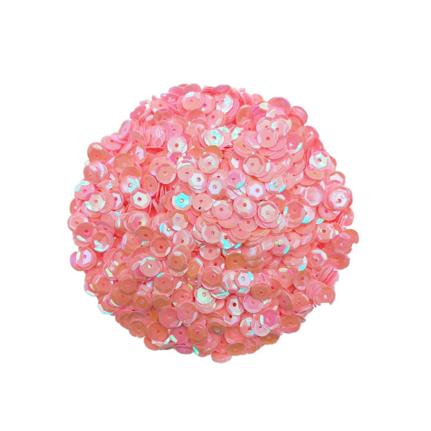 Lentejuela Tornasol 6mm Rosado.