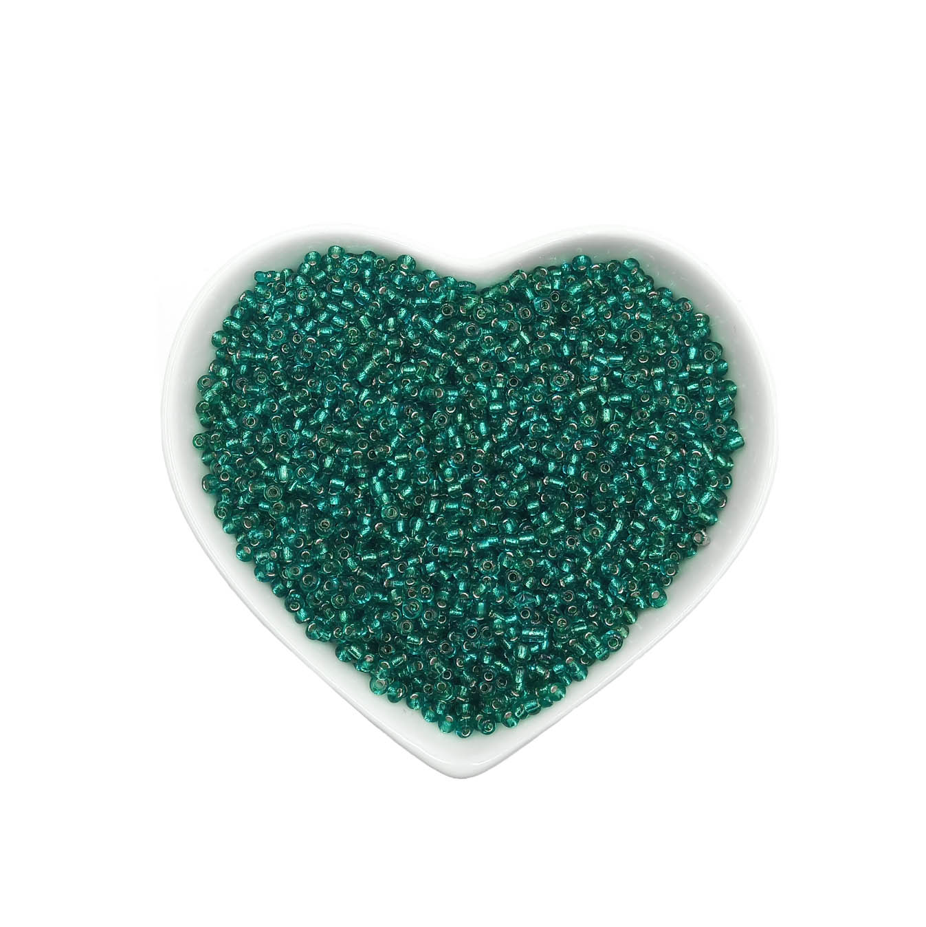 Mostacillas Verde Turquesa Oscuro Semi Transparente