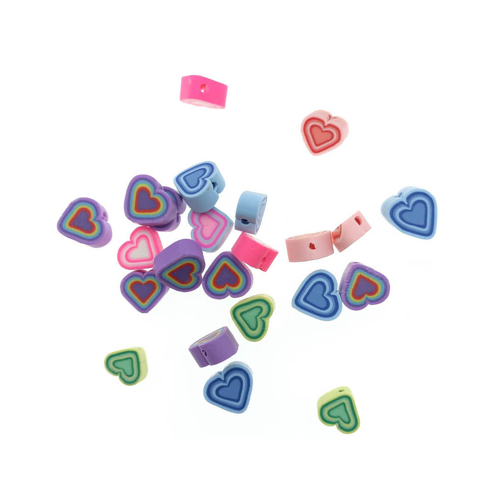 Cuentas de Fimo Corazon Retro - Bisuteria