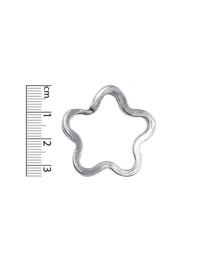 Argolla de Llavero Sin Cadena Flor Color Niquelado - Bisuteria