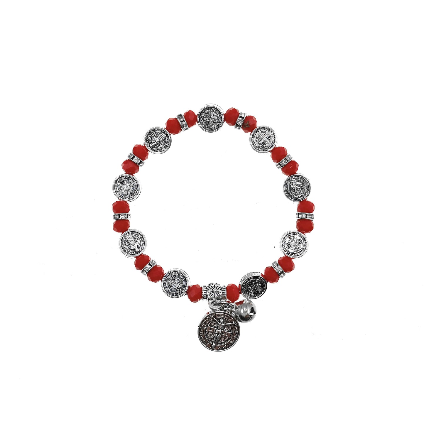 pulsera san benito rojo cascabel