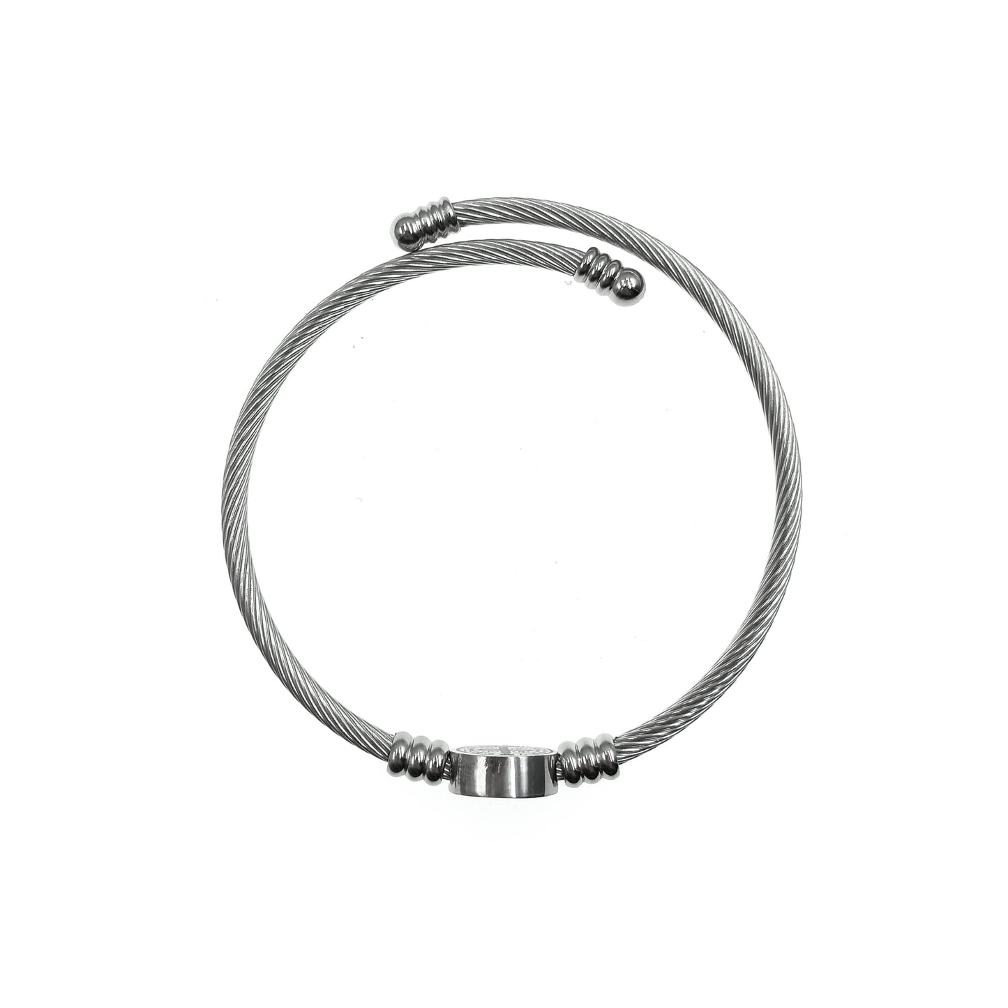 Pulsera San Benito Plateado.