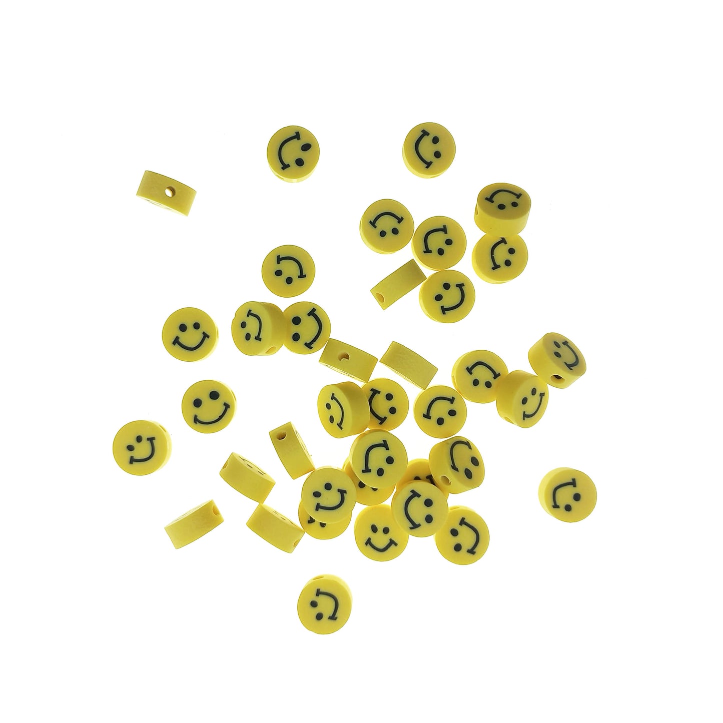 Cuentas de Fimo Arcilla Smiley Amarillo - Bisuteria