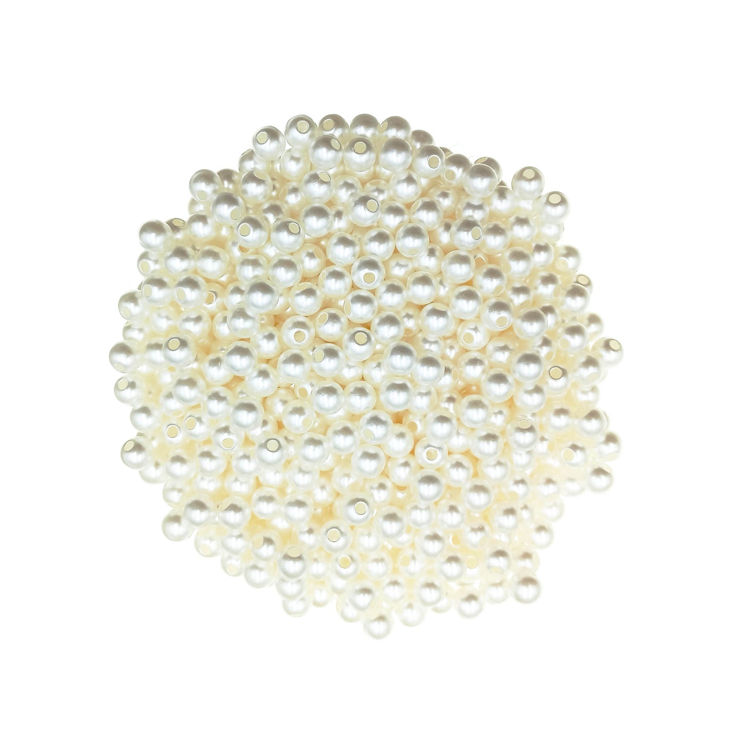 Perlas Cuentas Color Crema 6mm - Bisuteria