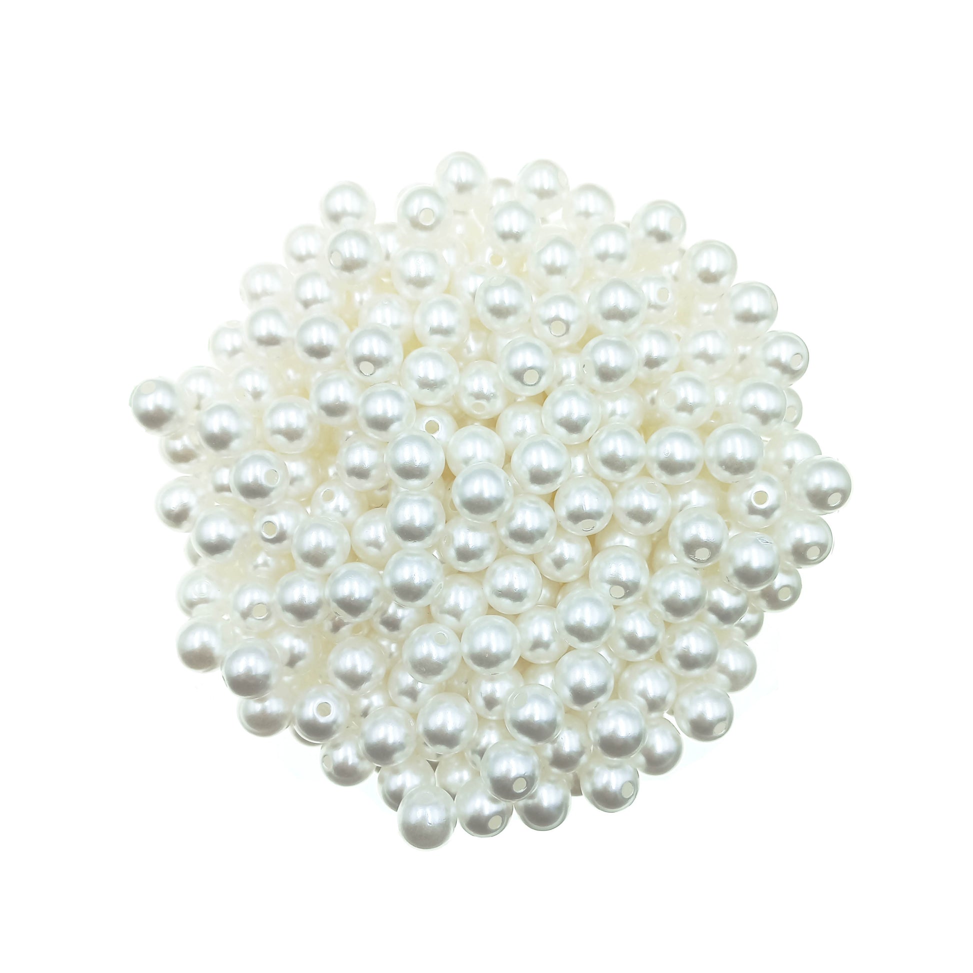 Perlas Fantasía Color Blanco Invierno 8mm - Bisuteria