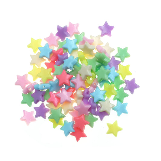 Cuentas de Plástico Estrella Mediana 13x14mm - Bisuteria