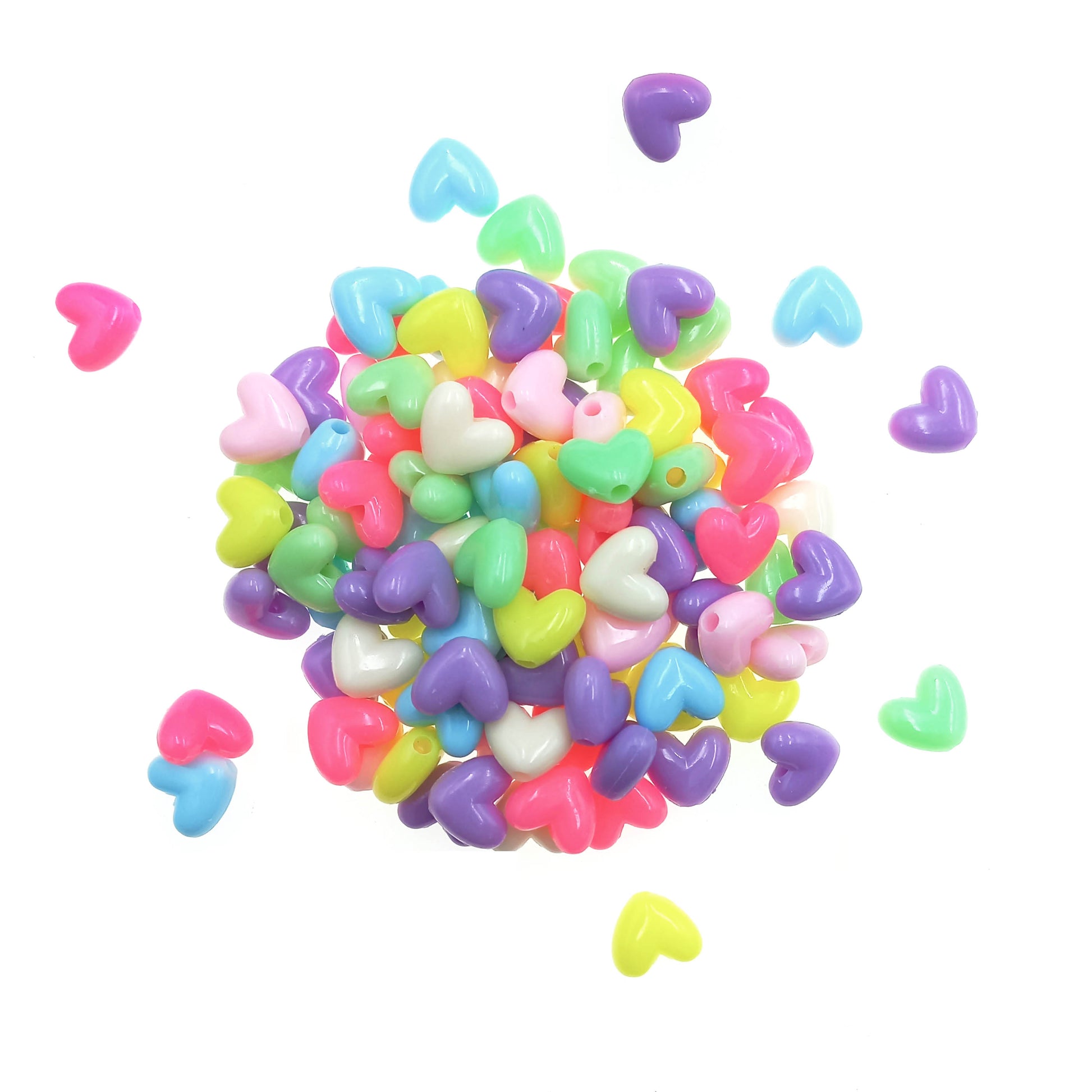 Cuentas de Plástico Corazón 11x10mm - Bisuteria