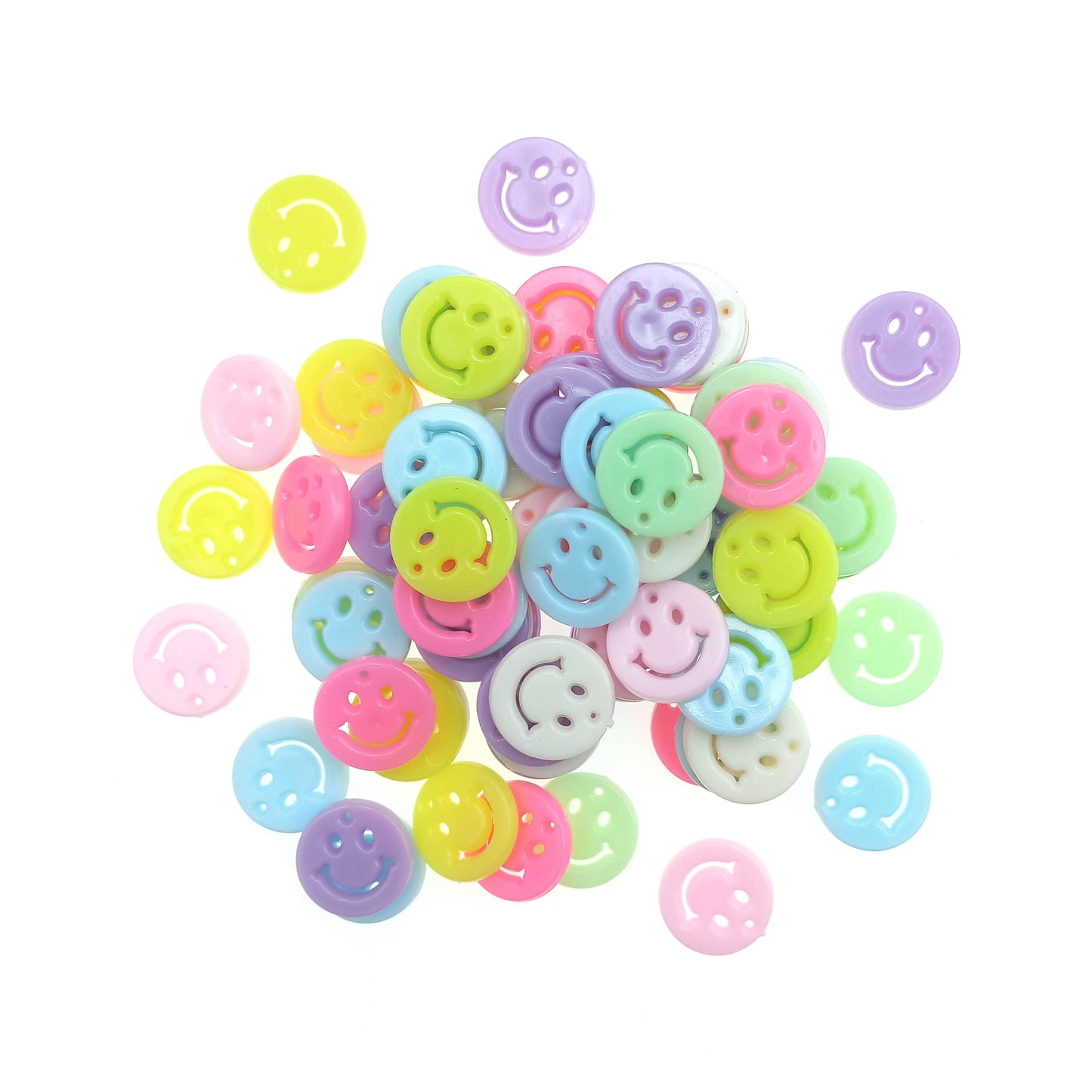 Cuentas de Plástico Carita Feliz Smiley 14mm - Bisuteria