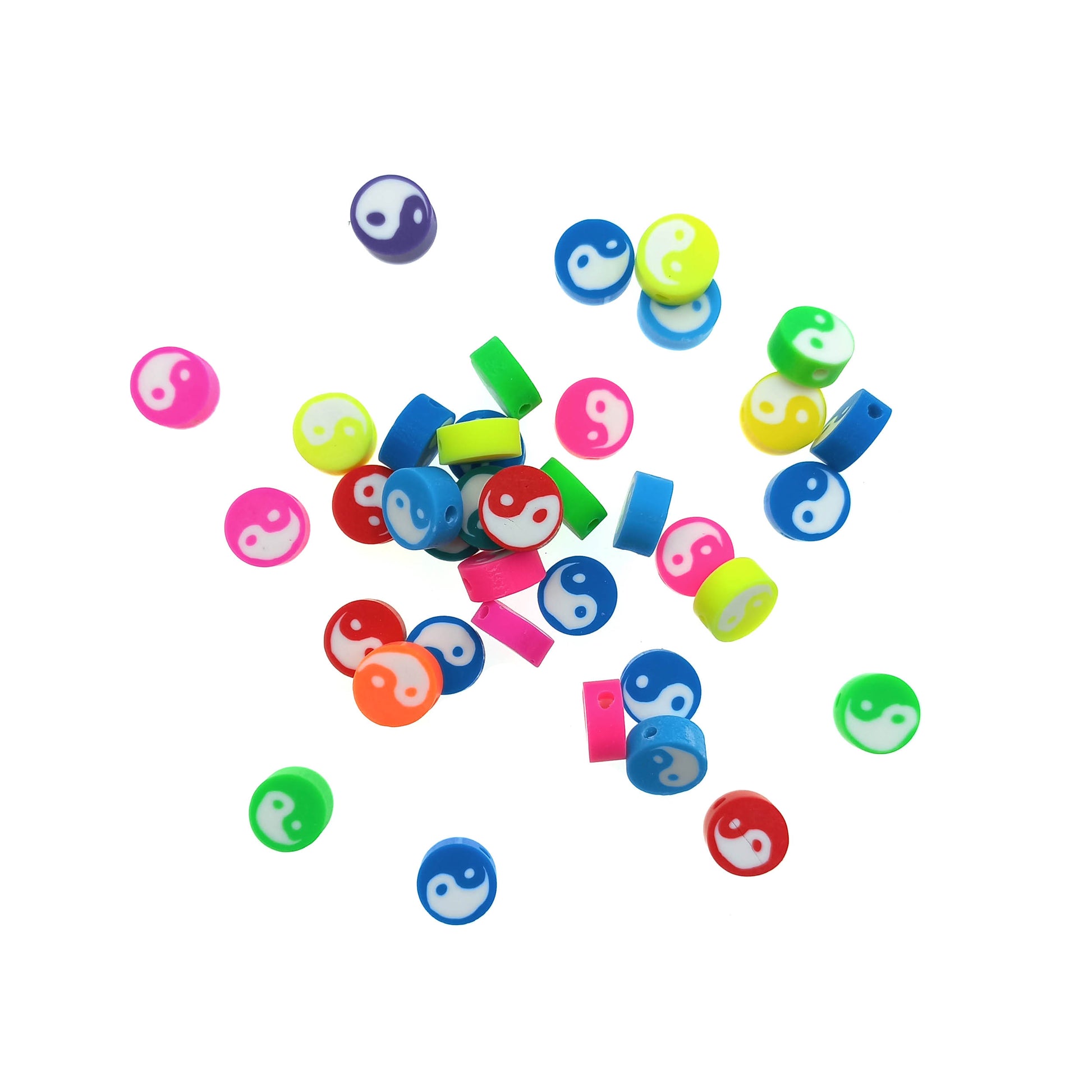 Cuentas de Fimo Ying Yang - Bisuteria