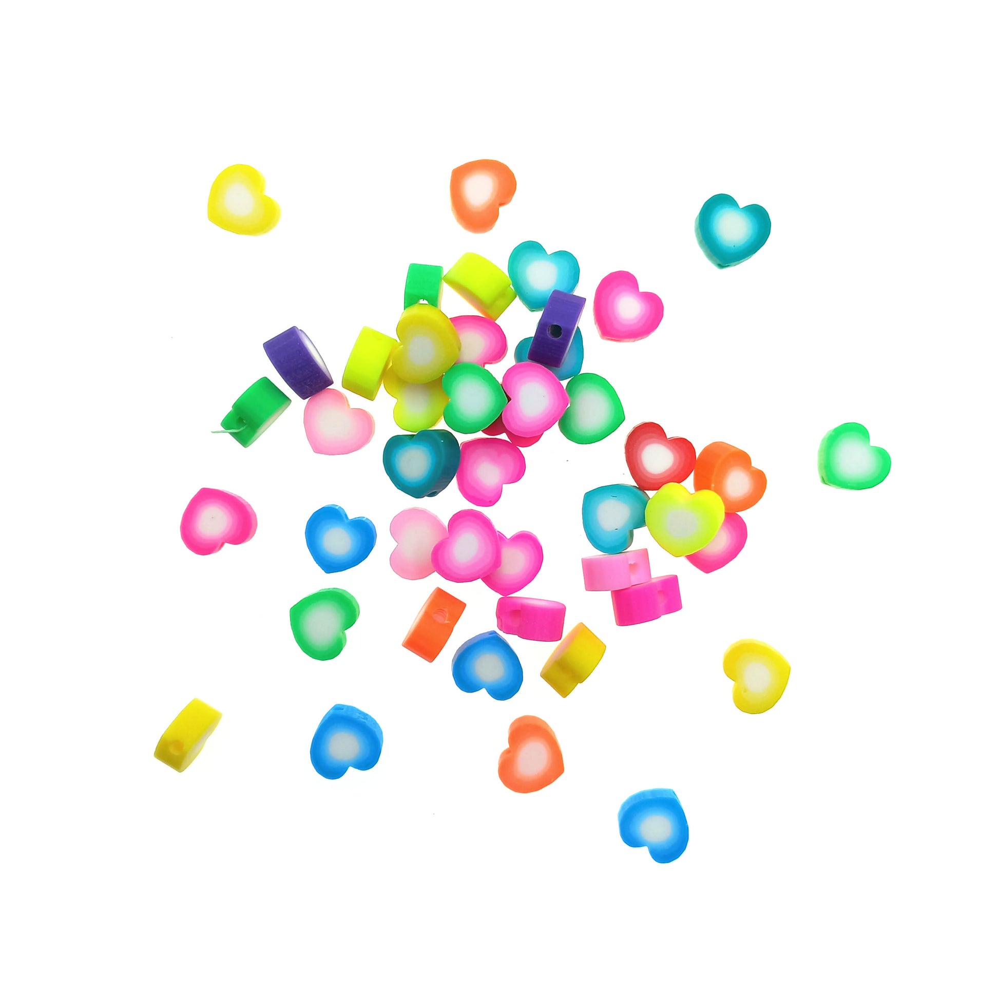 Cuentas de Fimo Corazon Colores - Bisuteria