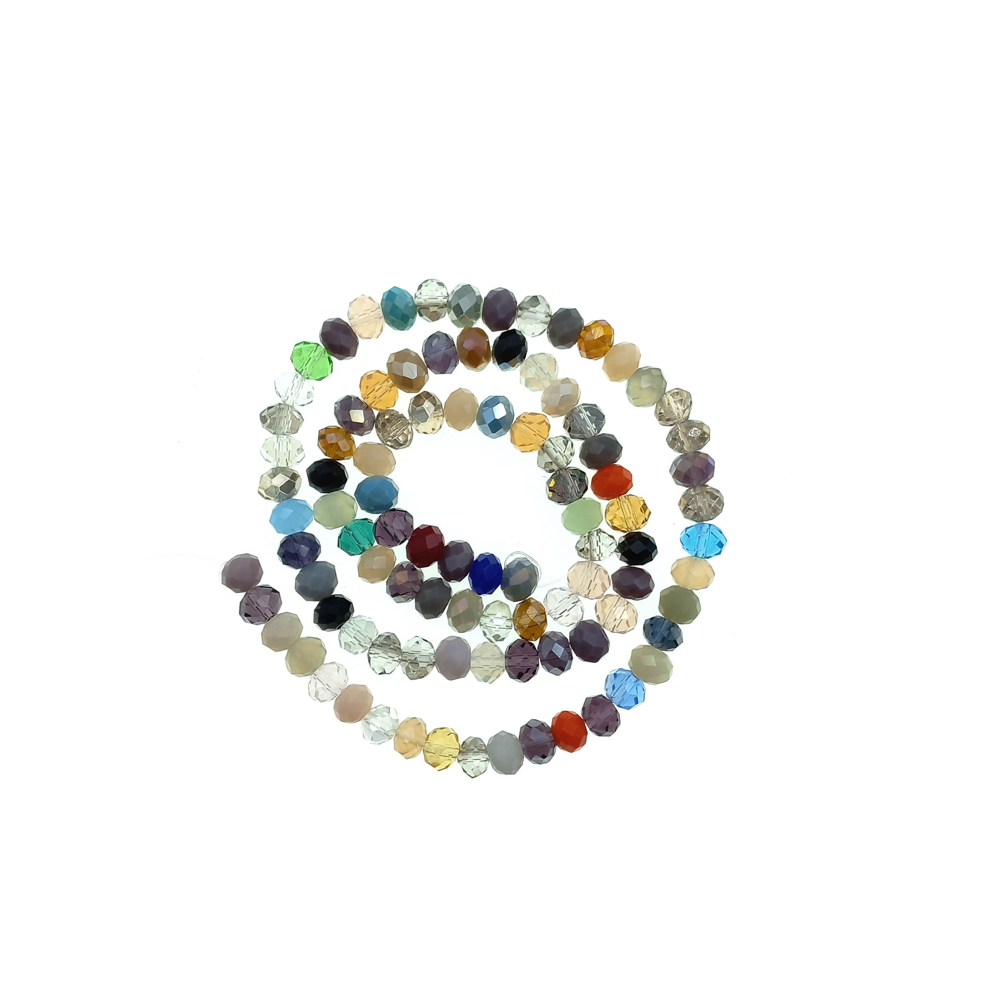 Tira Cristal Facetado Rondelle 6x4mm Multicolor 90 uds aprox - Bisuteria