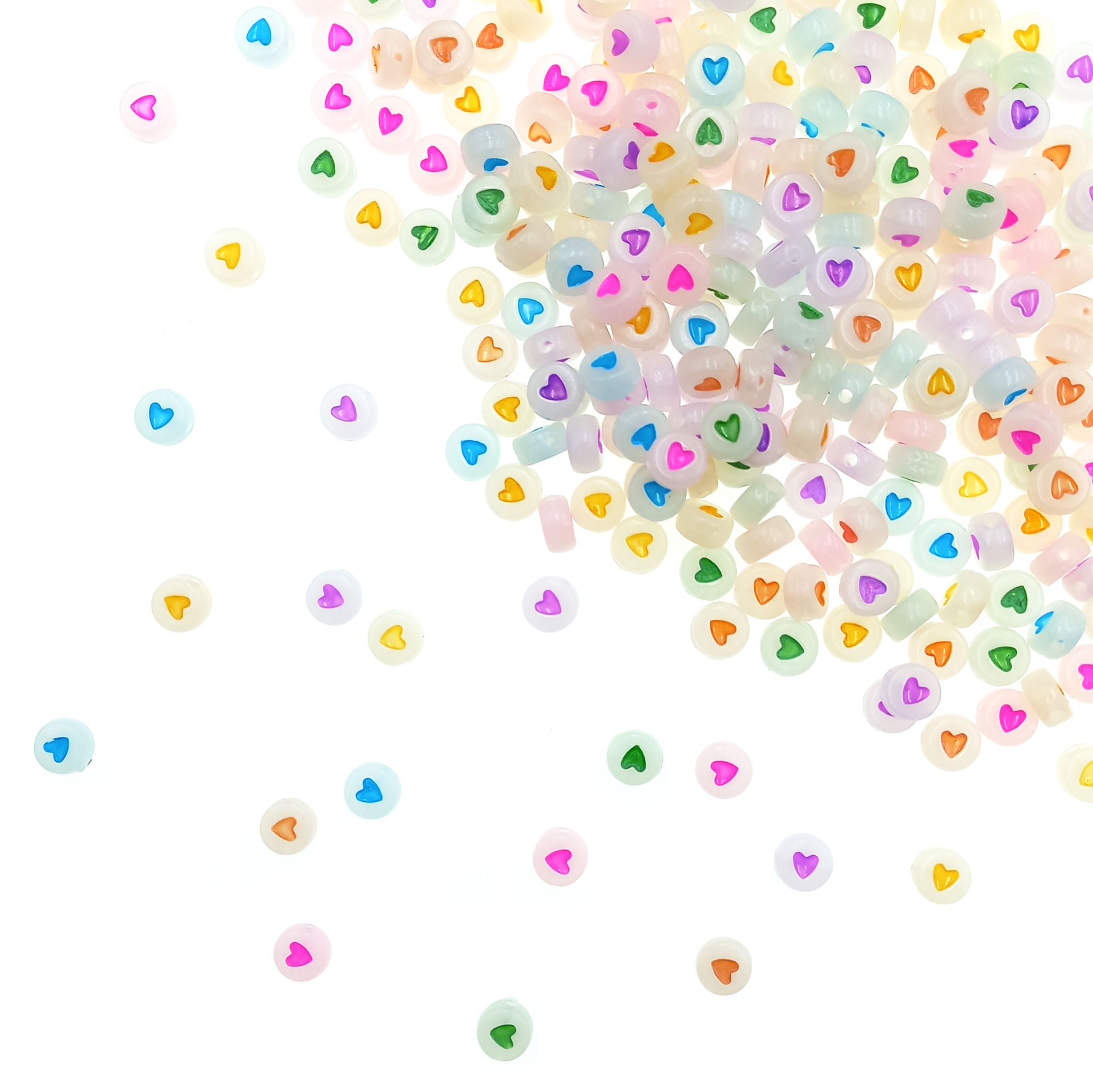 Cuentas Corazón  Luminosas en la Oscuridad - Bisuteria