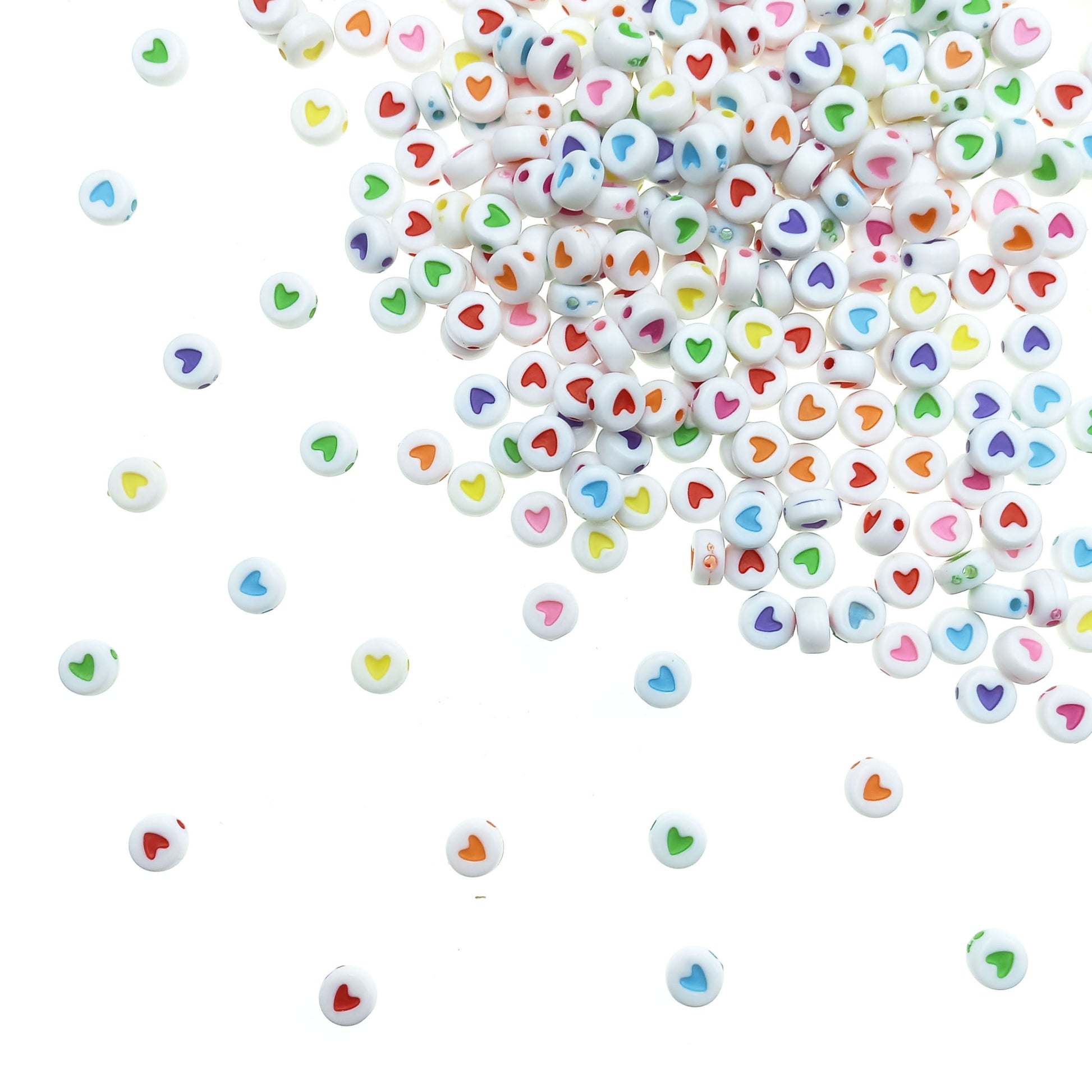 Cuenta Redonda Corazón Surtido 7mm - Bisuteria