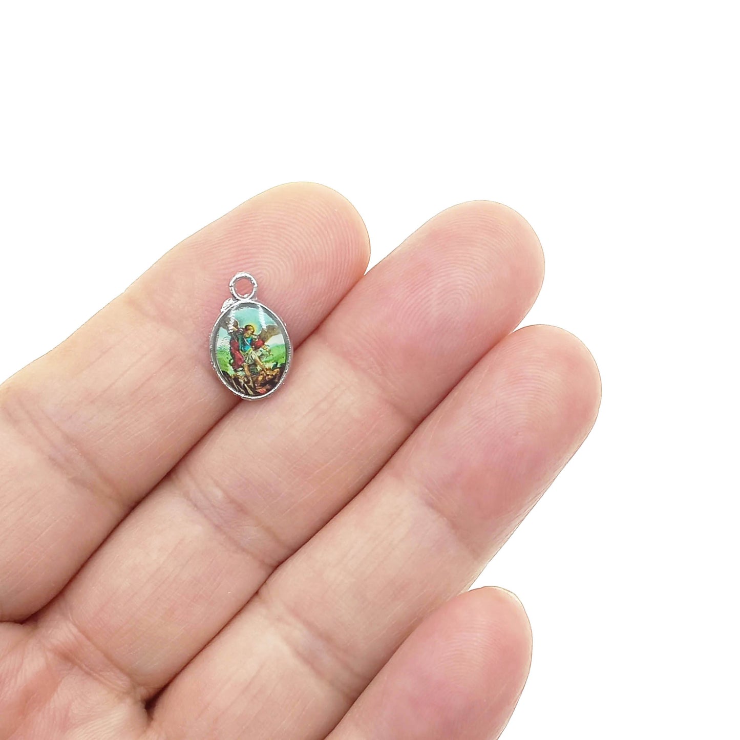 Dije Pequeño Arcángel San Miguel 14x10mm