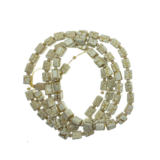 Tira Rectangular Marmolado Crema Dorado 6x8mm 80uds aprox