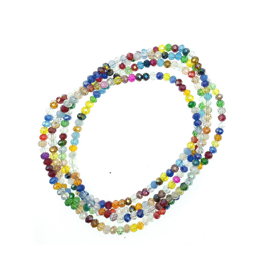 Tira Cristal Facetado Rondelle 4x3mm Multicolor 288uds aprox