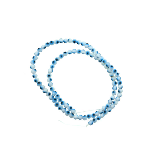 Tira Ojo Turco de Vidrio 4mm 96uds aprox Blanco