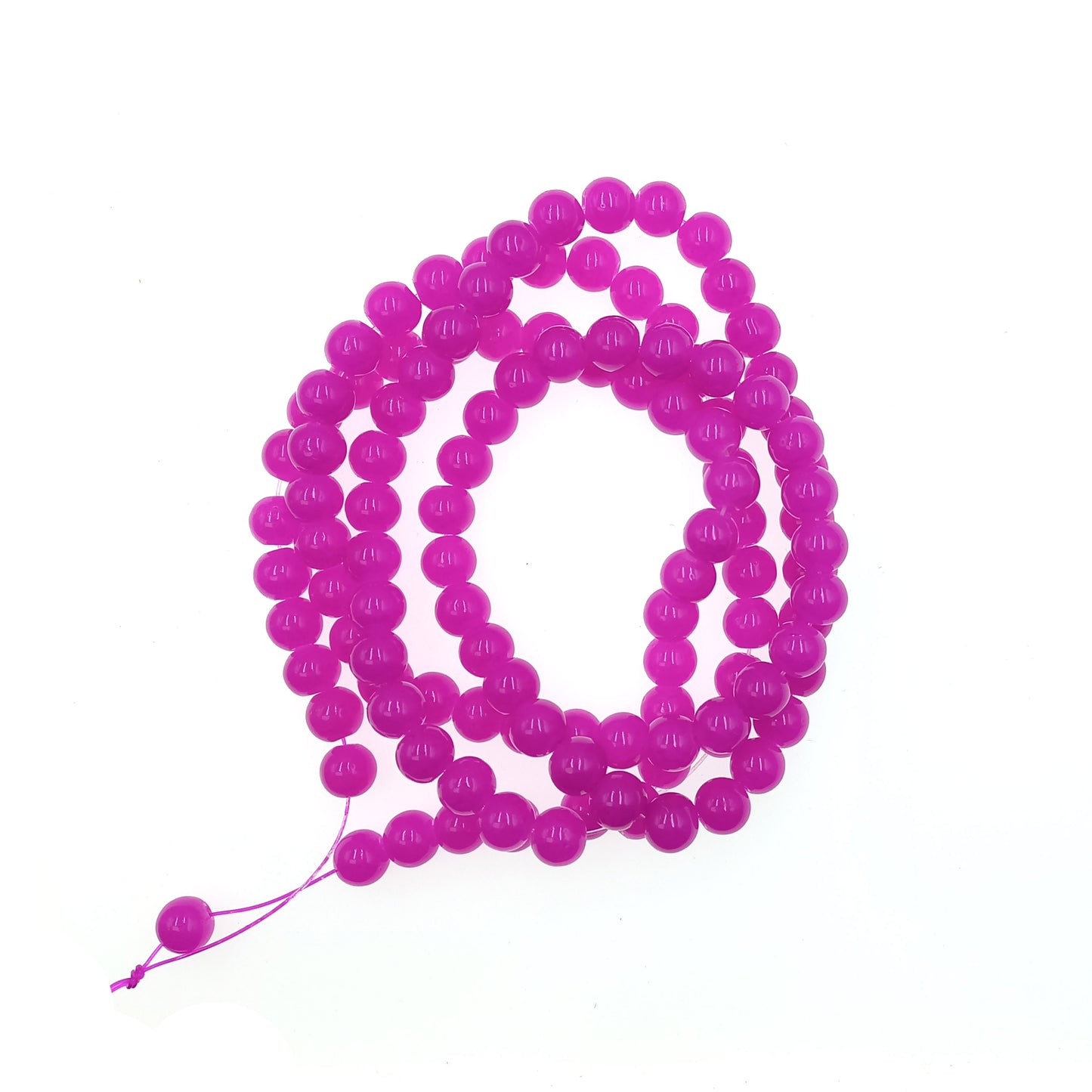 Tira Perlas de Vidrio 8mm Magenta Opaco