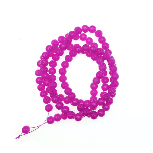 Tira Perlas de Vidrio 8mm Magenta Opaco