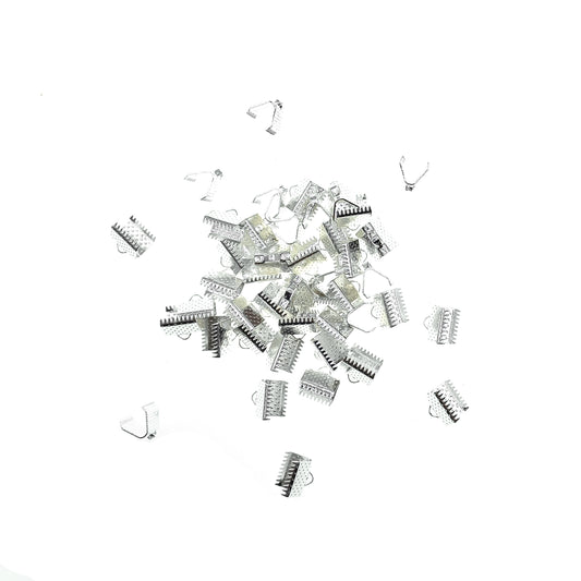 Terminal Tope de Cordon tipo Maleta Plateado 8mm