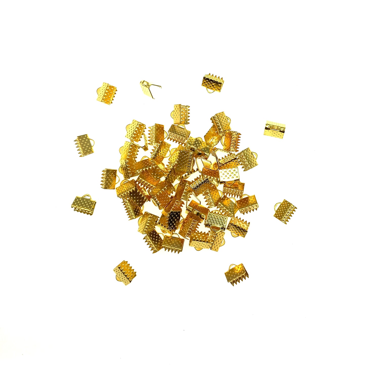 Terminal Tope de Cordon tipo Maleta Dorado A 8mm