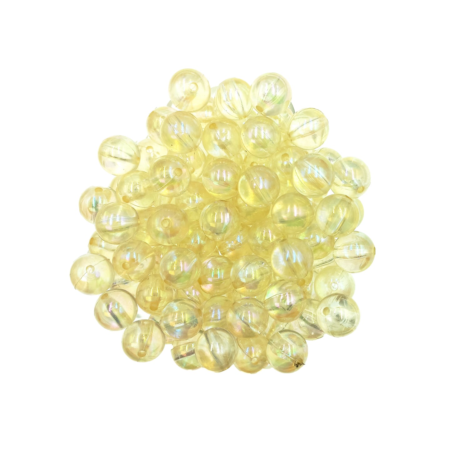 Perlas Acrilicas 12mm Tornasol Amarillo 30grs