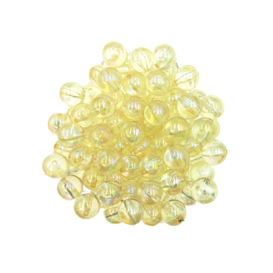Perlas Acrilicas 12mm Tornasol Amarillo 30grs