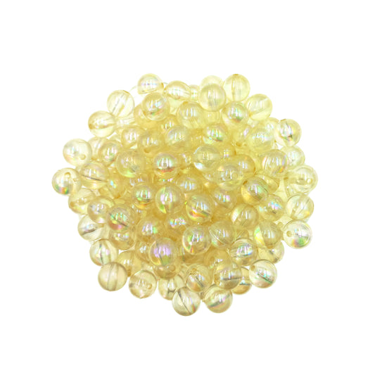Perlas Acrilicas 10mm Tornasol Amarillo 30grs