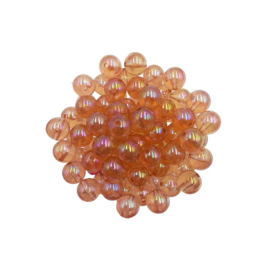 Perlas Acrilicas 12mm Rojo Claro Tornasol