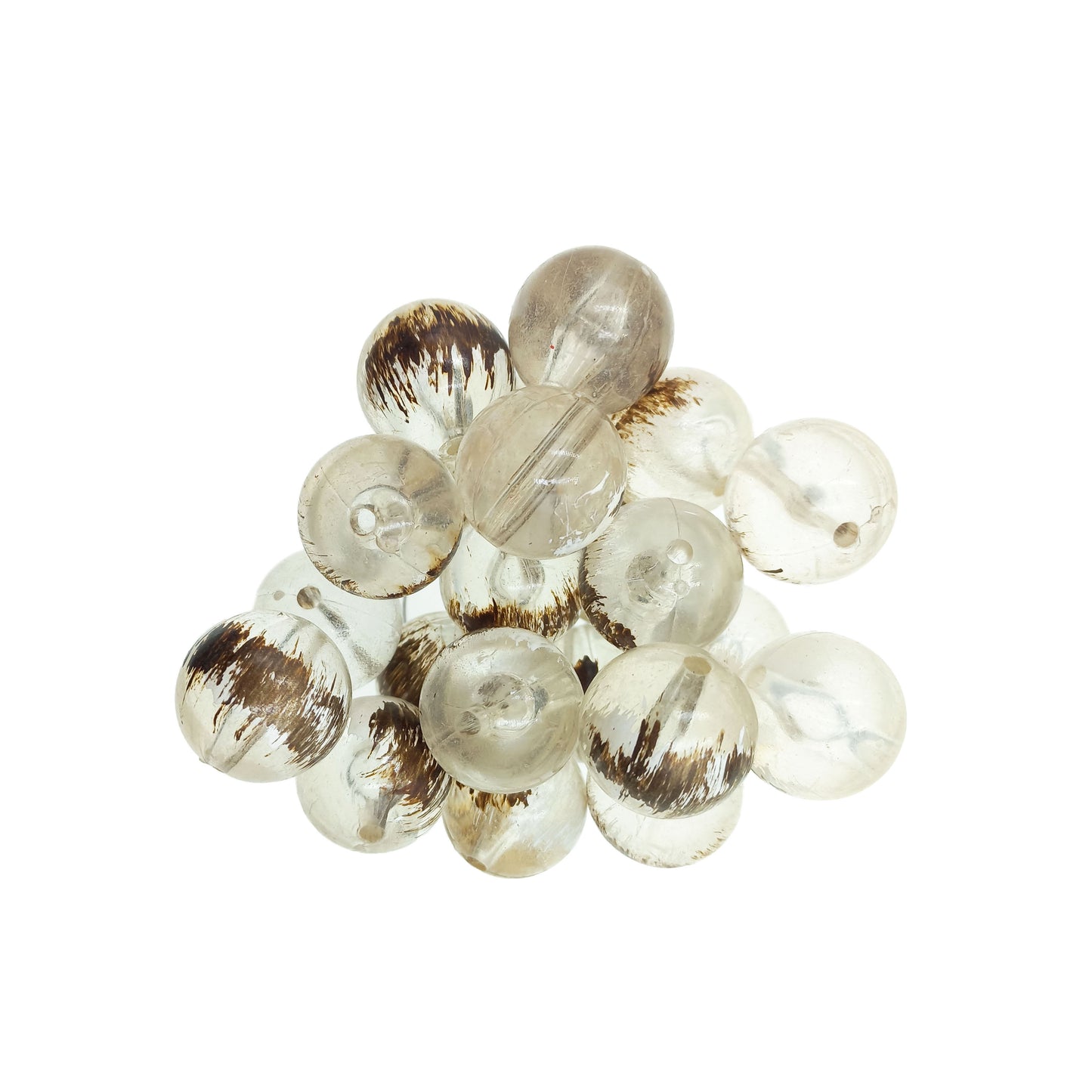 Perla Fantasía Transparente Cafe Jaspeado 20mm