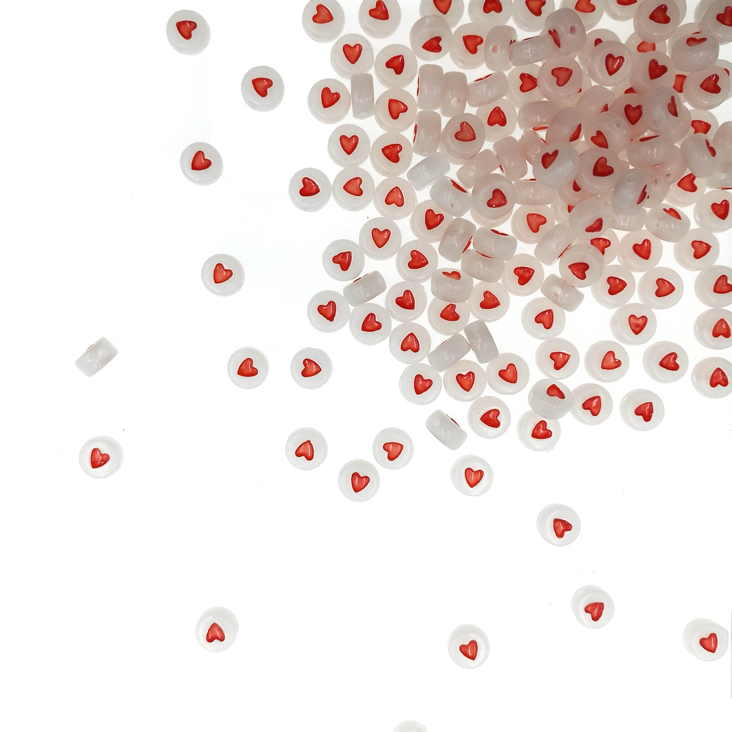 corazon cuentas luminoso fluor rojo letras