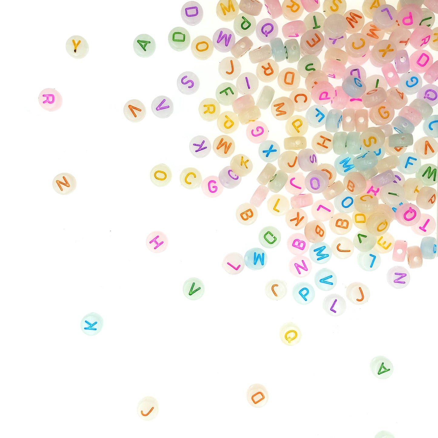 Cuentas Letras Color Luminosas en la Oscuridad