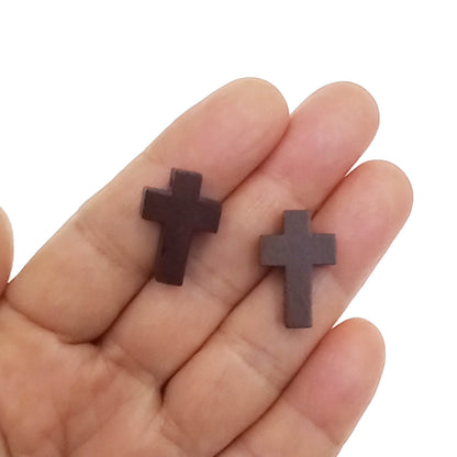 cruz madera cafe oscuro colgante