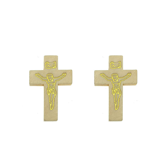 Cruz Colgante de Madera Beige Inri Religioso 3,2 cms x 2 cms