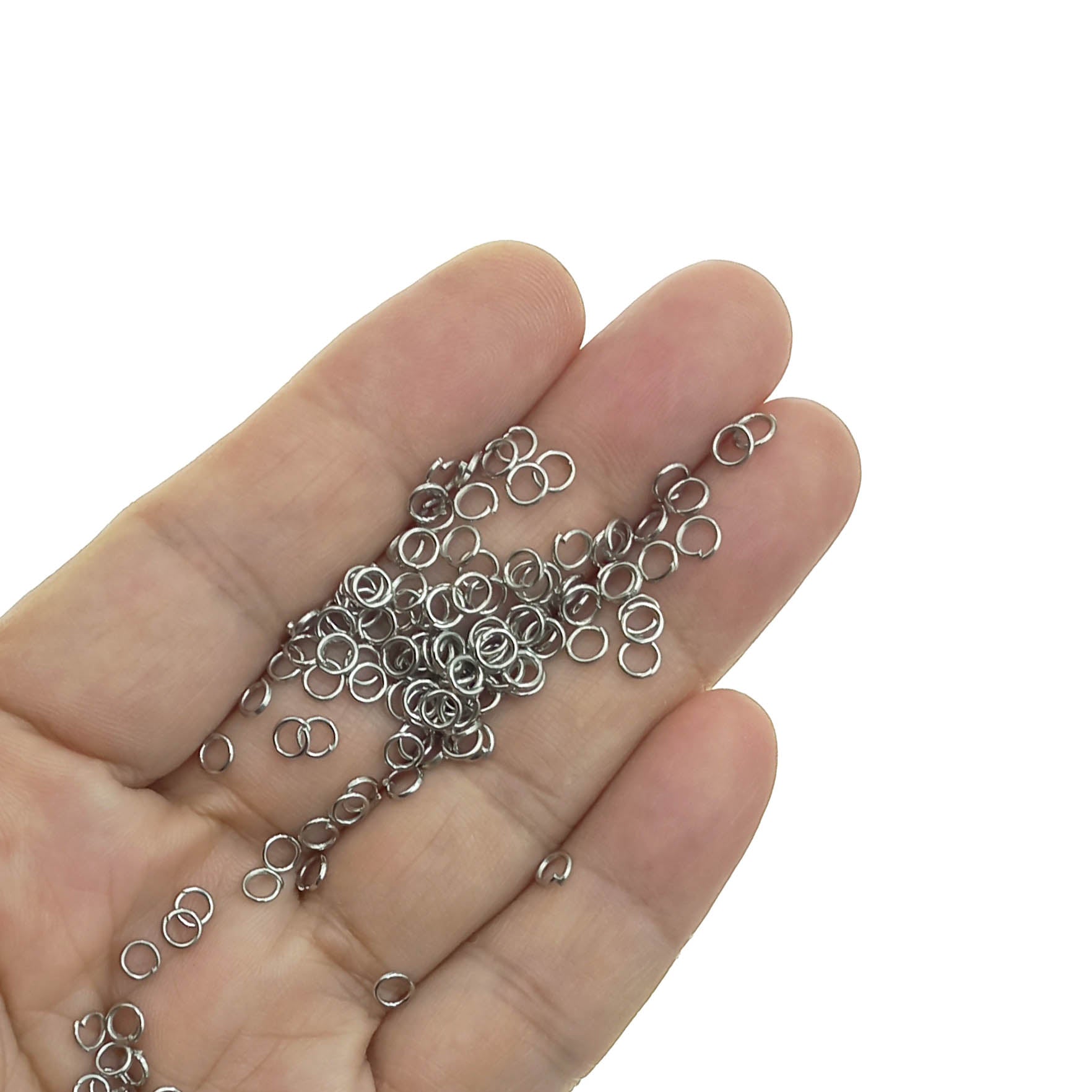 Argolla de unión 4mm niquelado bisuteria - 1