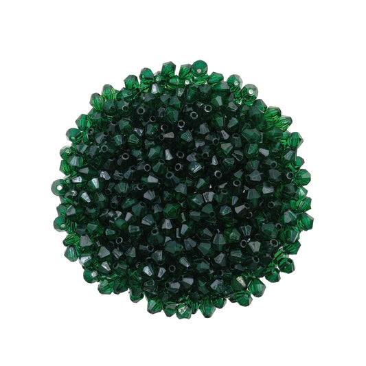 Cuentas Bicono Verde Oscuro 5x6mm