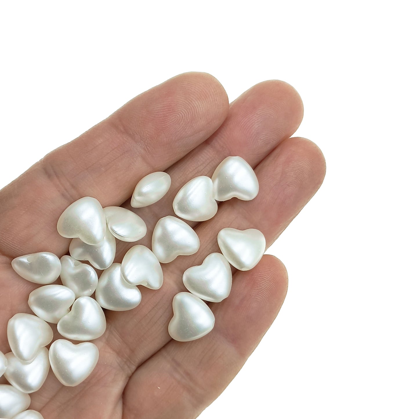 Cuenta Corazon Color Crema 12mm.