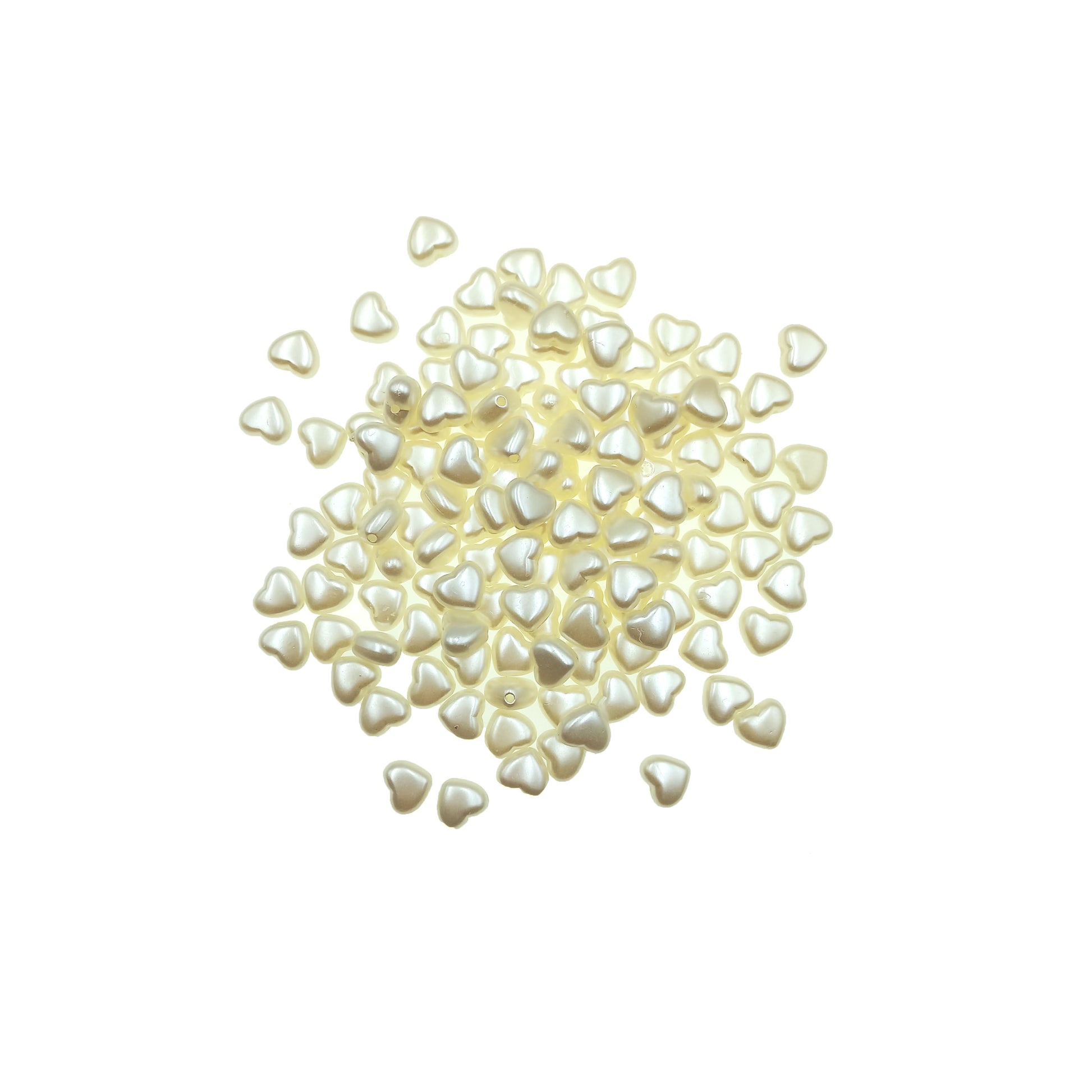 Cuenta Corazon Color Crema 9mm.