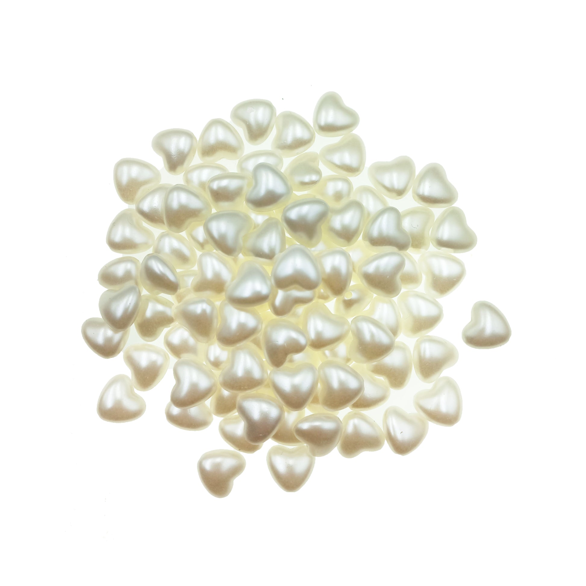 Cuenta Corazon Color Crema 12mm.